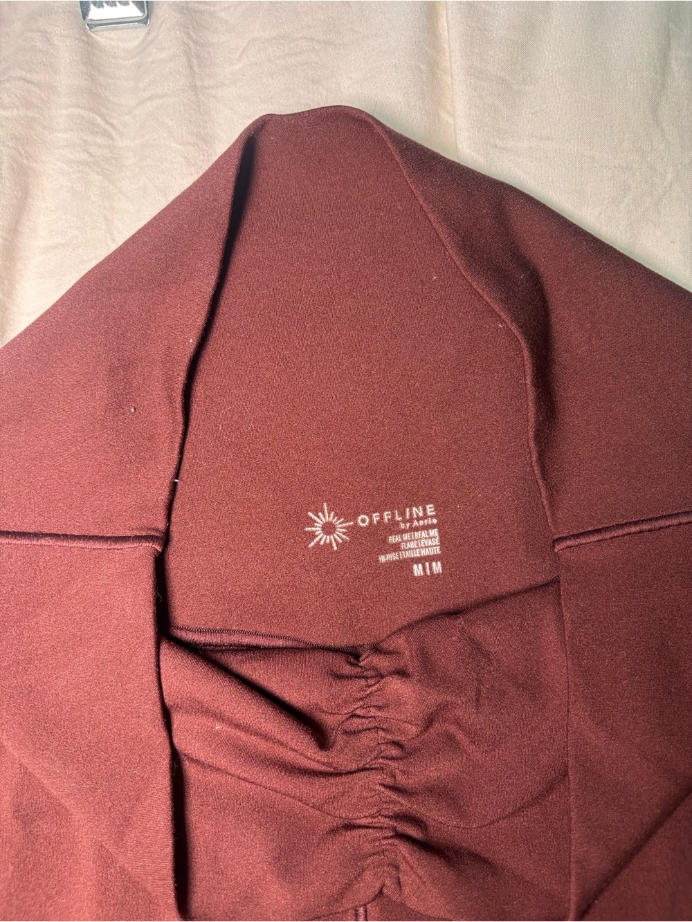 aerie High-Waist Rust-Brown Ruched Leggings - Picture 5 of 5